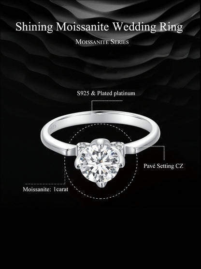 Sparkling Moissanite Wedding Ring