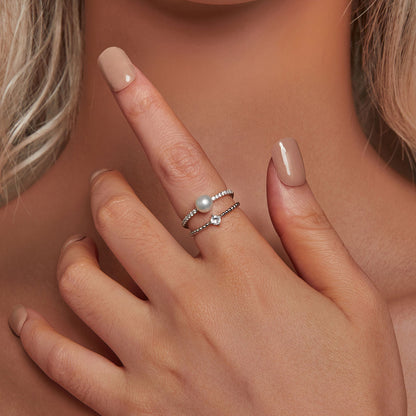 Pearl Moissanite Ring