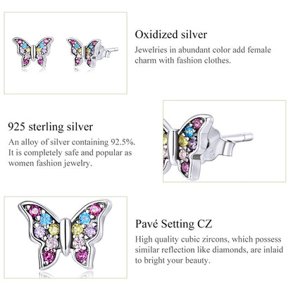 Colorful Butterfly Stud Earrings