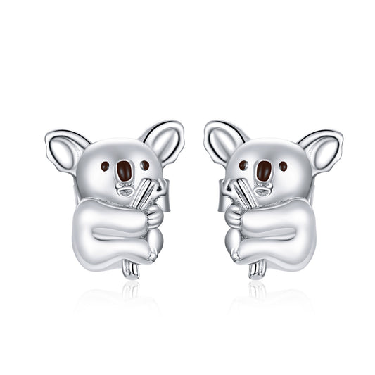 Compact Koala Hoop Earrings