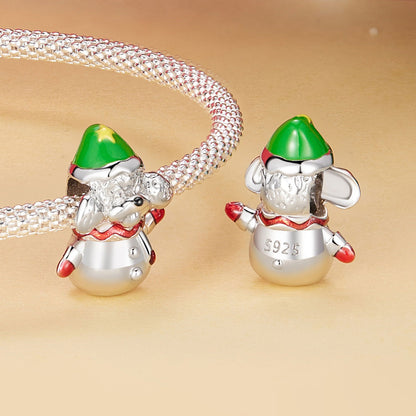 Christmas Snowman Puppy Charm