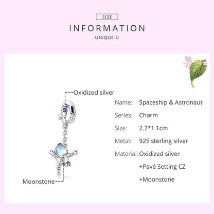 Spaceship Astronaut Charm