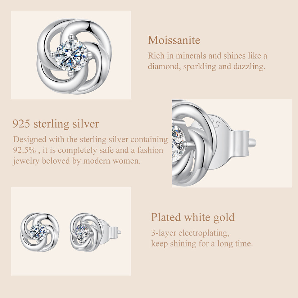 Clover Moissanite Studs