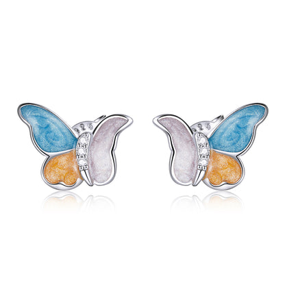 Tri-Color Butterfly Earrings