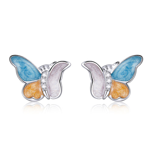 Tri-Color Butterfly Earrings