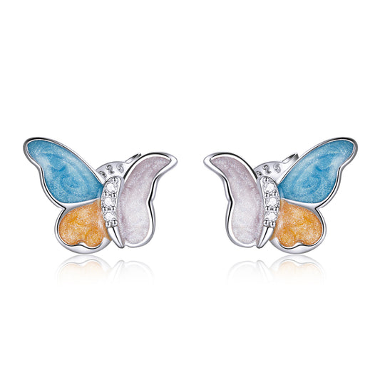 Tri-Color Butterfly Earrings