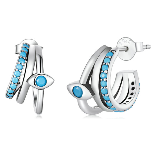 Evil Eye Multi-loop Stud Earrings