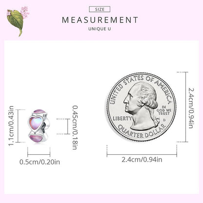 Glass Heart Spacer Charm