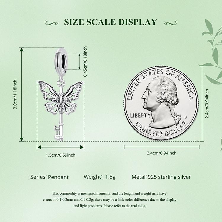 Butterfly Key Pendant Charm