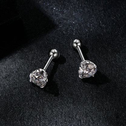Patterned Spiral Ball Moissanite Studs