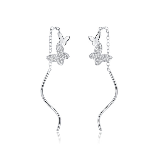 Flying Butterfly Hoop Earrings