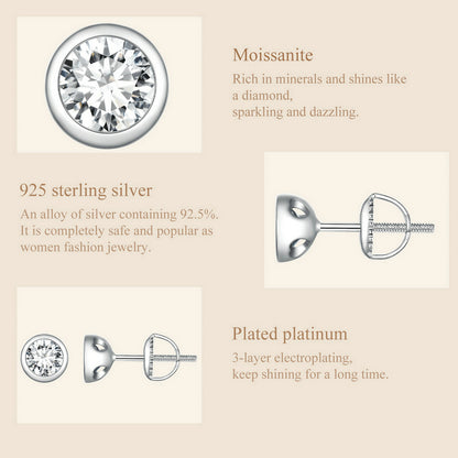 Bezel-Set Moissanite Studs