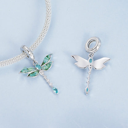 Green Dragonfly Pendant Charm