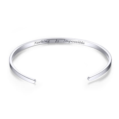Forward Motion Silver Bangle