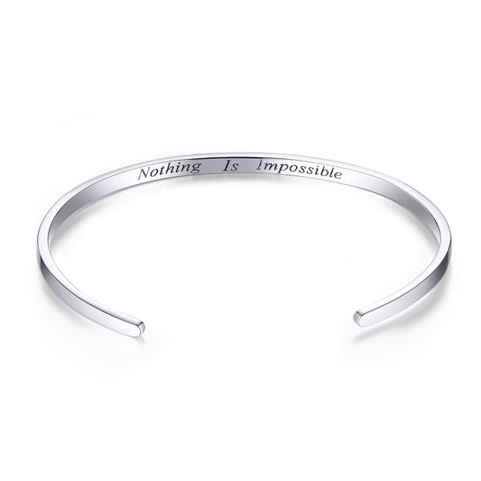 Forward Motion Silver Bangle