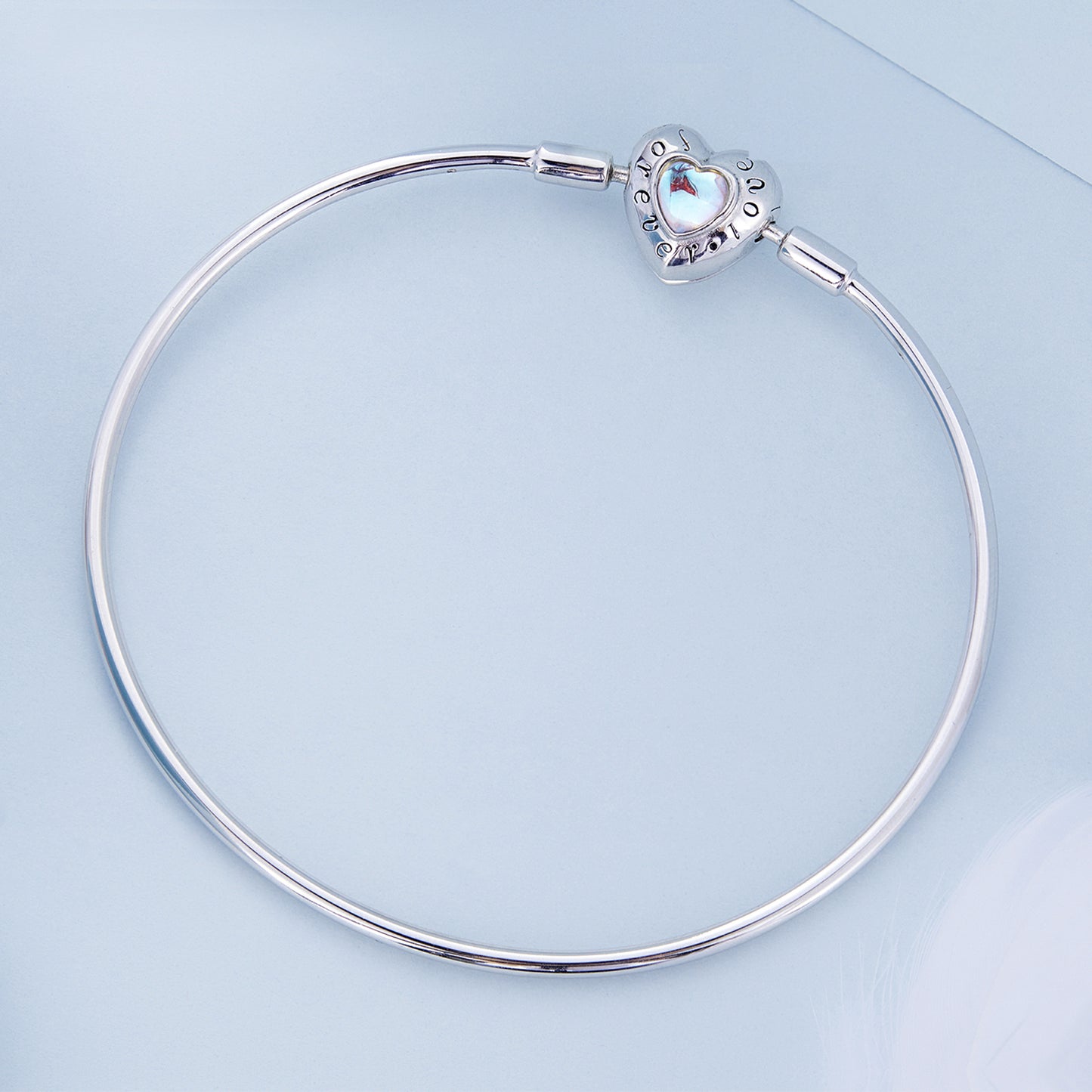 Heart-Shaped Moonstone Bangle