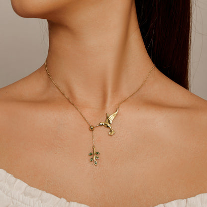 Hummingbird Greeting Sterling Silver Necklace