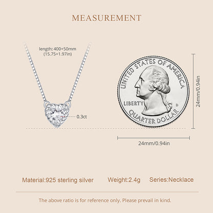 Delicate Heart Moissanite Collarbone Necklace