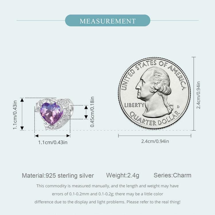 Gradient Purple-pink Heart Charm