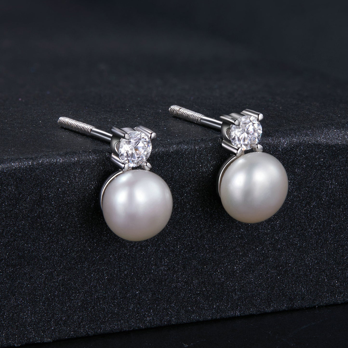 Natural Pearl & 0.1ct Moissanite Studs