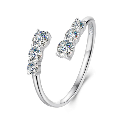Sparkling Moissanite Adjustable Ring