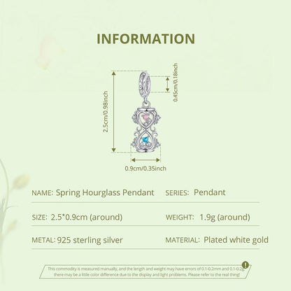 Spring Hourglass Pendant Charm