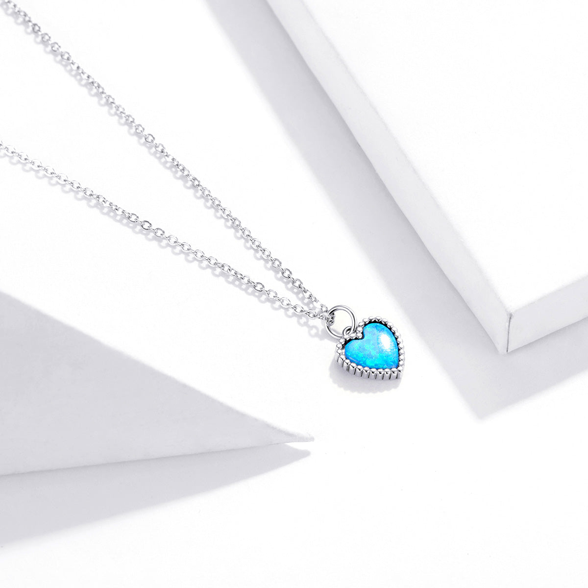 Deep Blue Heart Necklace