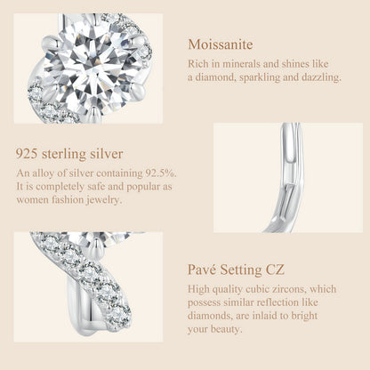 0.5ct Moissanite Spring Ear Climbers