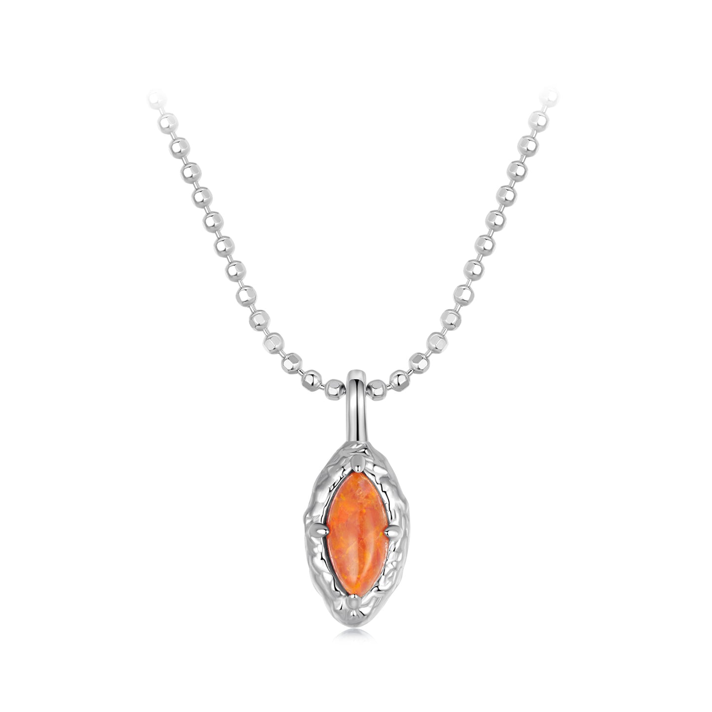 Fiery Opal Strand Necklace