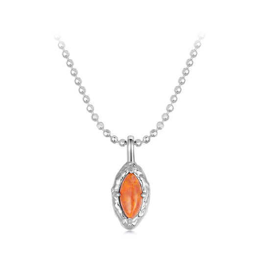 Fiery Opal Strand Necklace
