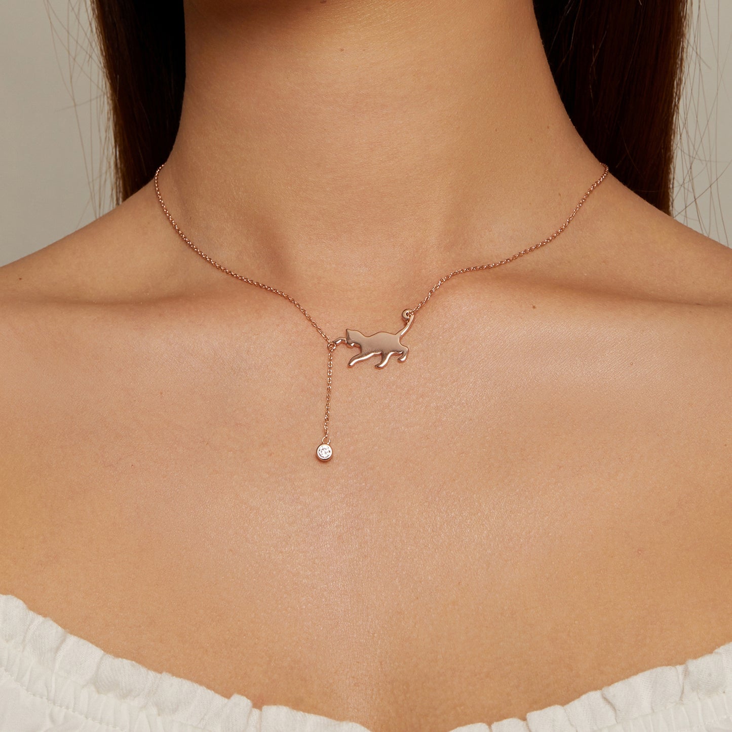 Mischievous Cat Sterling Silver Necklace