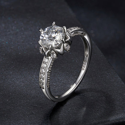 Floral Bud Moissanite Ring