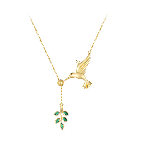 Hummingbird Greeting Sterling Silver Necklace