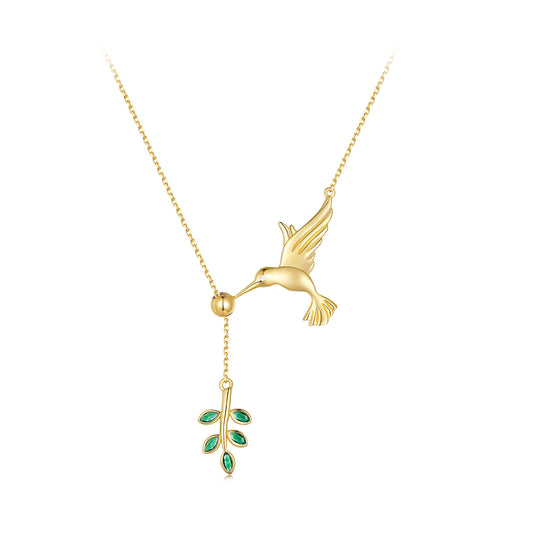 Hummingbird Greeting Sterling Silver Necklace