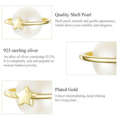 Cosmic Ring Pearl Earrings