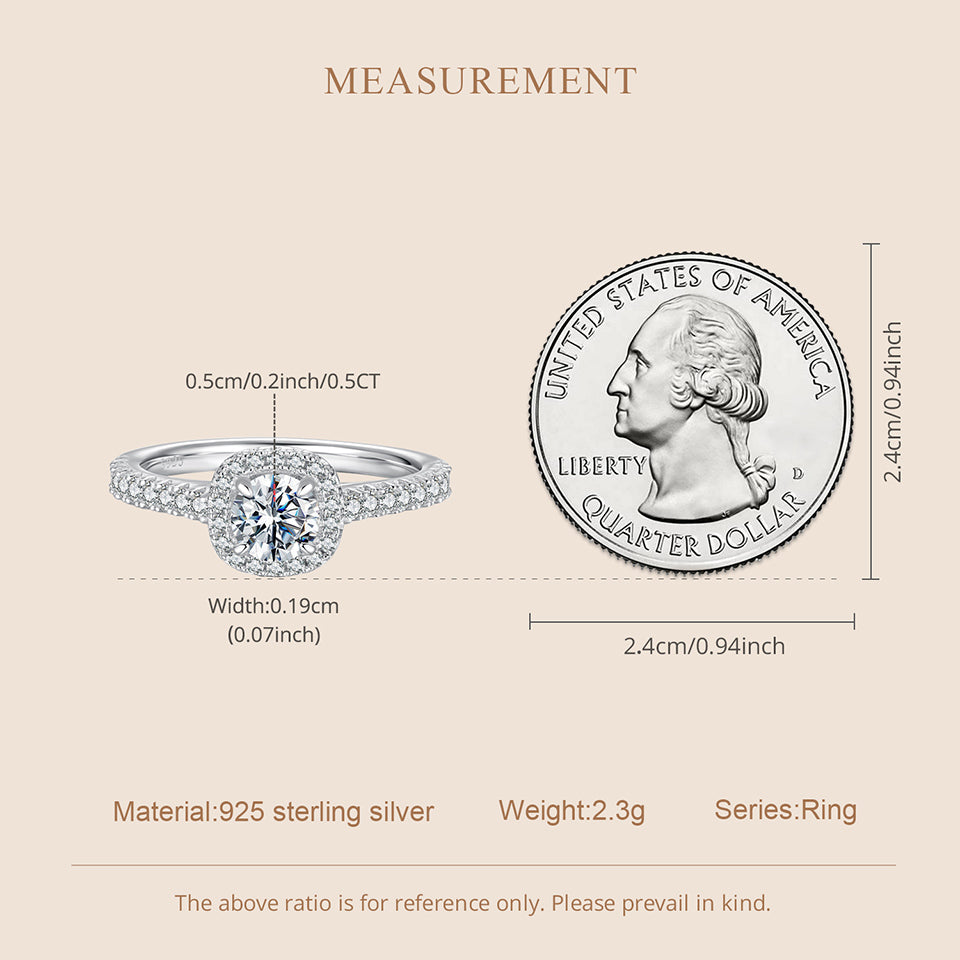 Square Halo Moissanite Ring