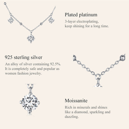 Sparkling Moissanite Collarbone Necklace
