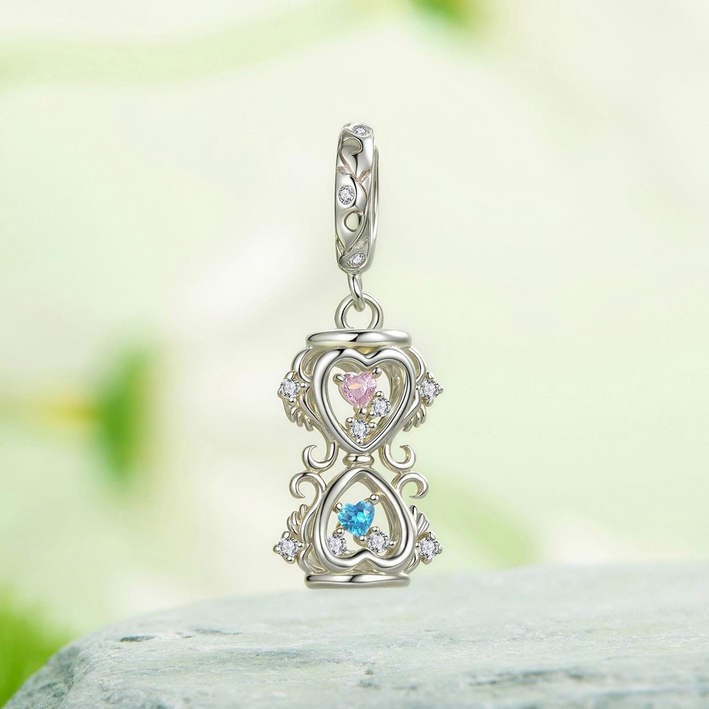 Spring Hourglass Pendant Charm