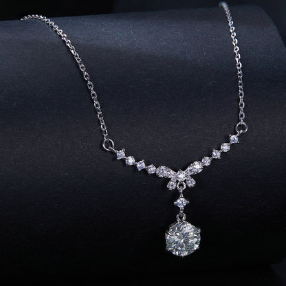 Bow Design Moissanite Necklace
