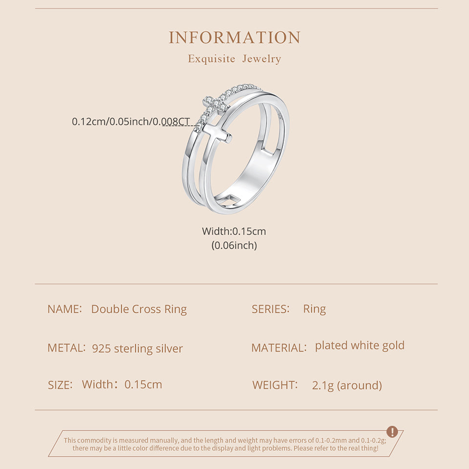 Double Cross Moissanite Ring