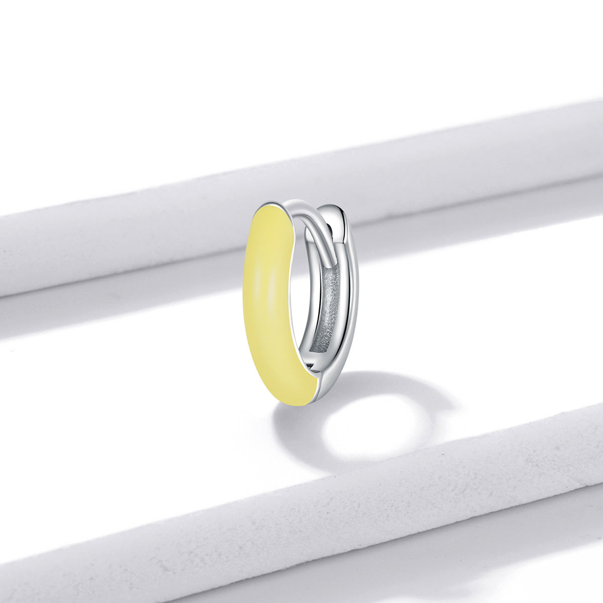 Dual-Tone Clip-On Earrings-Yellow