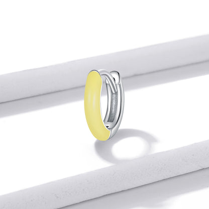 Dual-Tone Clip-On Earrings-Yellow