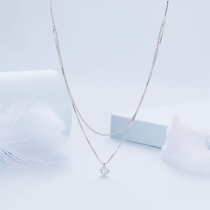 Sparkling Double-Layer Necklace