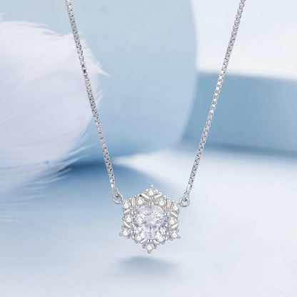 Delicate Snowflake Collarbone Chain Necklace