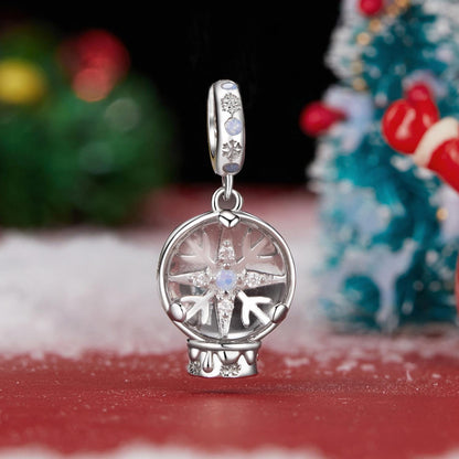 Christmas Snowflake Crystal Ball Pendant Charm