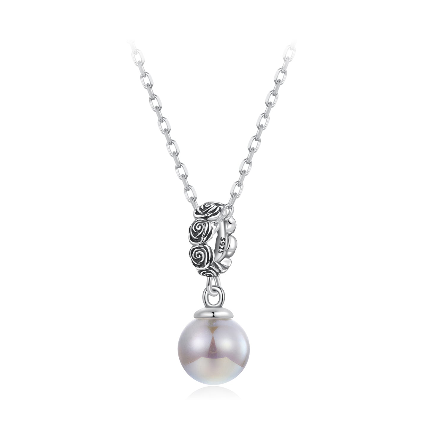 Midnight Rose Black Pearl Pendant Charm