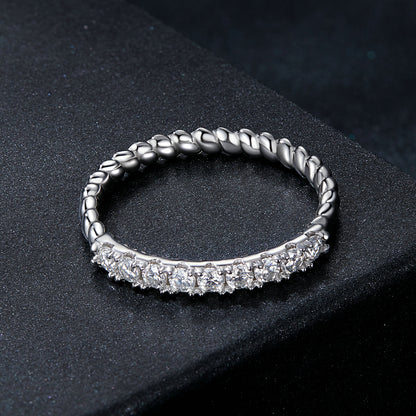 Textured Moissanite Ring