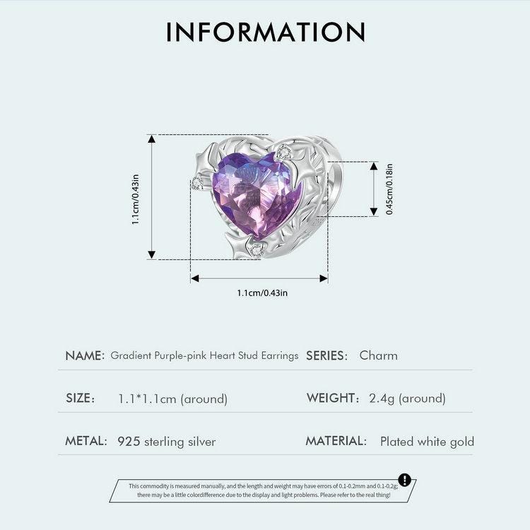 Gradient Purple-pink Heart Charm