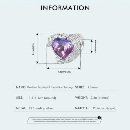 Gradient Purple-pink Heart Charm