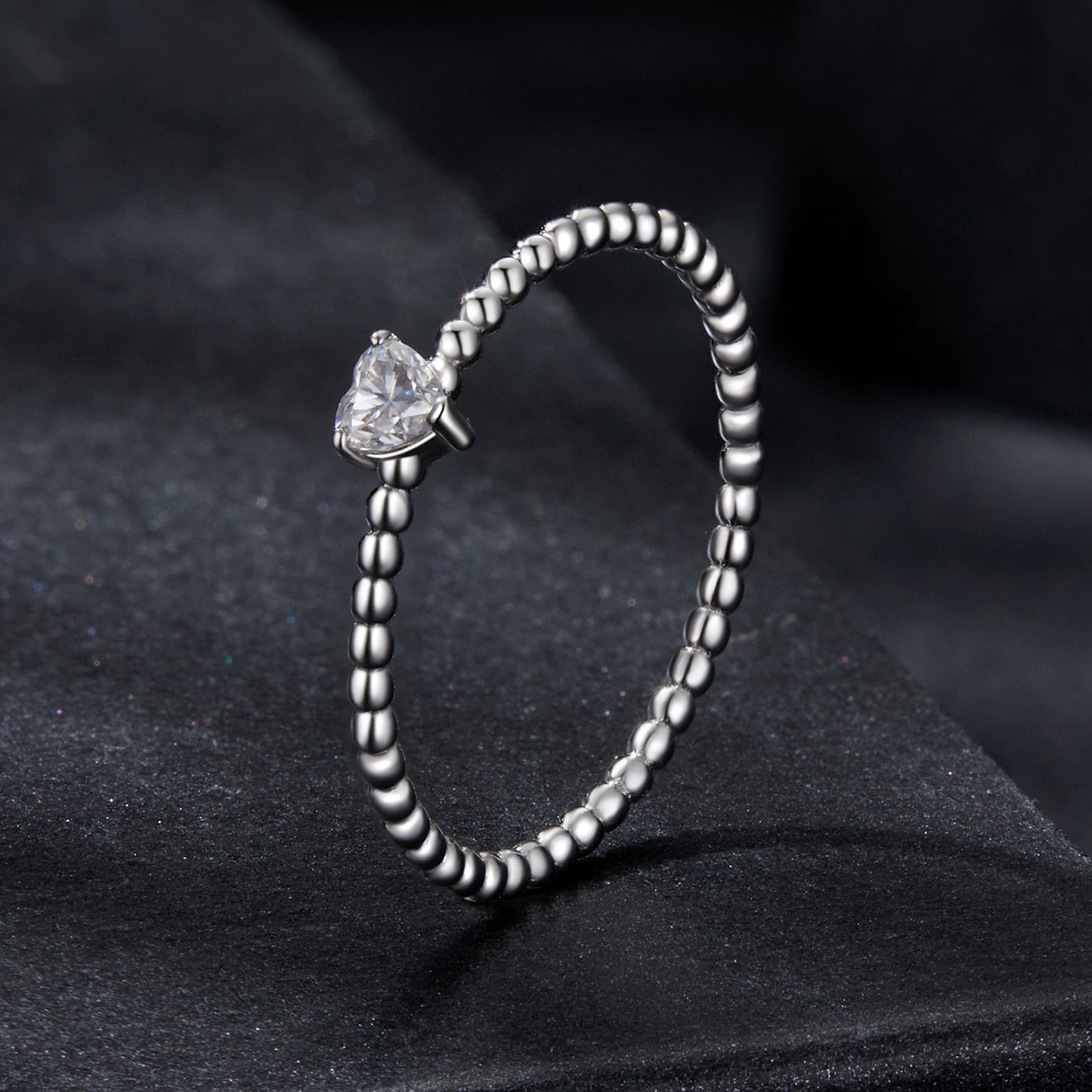 Heart-Shaped Moissanite Ring